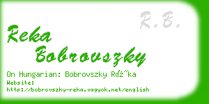 reka bobrovszky business card